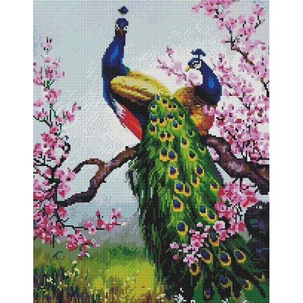 

Алмазная мозаика - Павлины на ветке сакуры 40x50 см