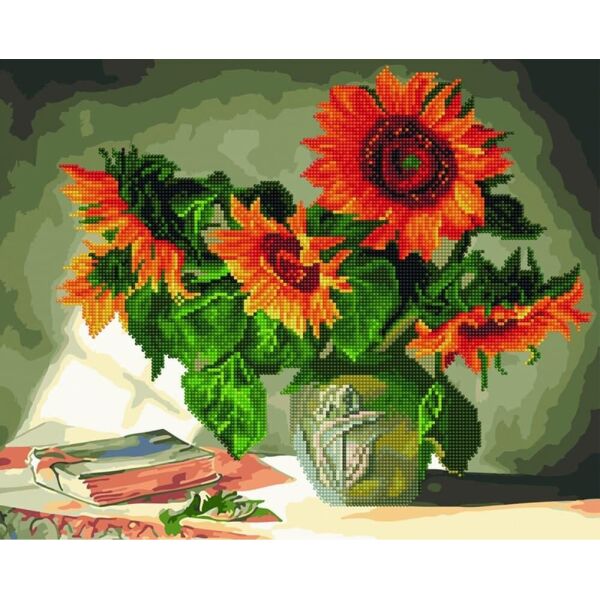 

Алмазная картина-раскраска - Натюрморт с подсолнухами 40x50 cм