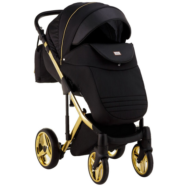 

Детская коляска универсальная 2 в 1 Adamex Luciano Polar (Gold) Q85 черный 623376