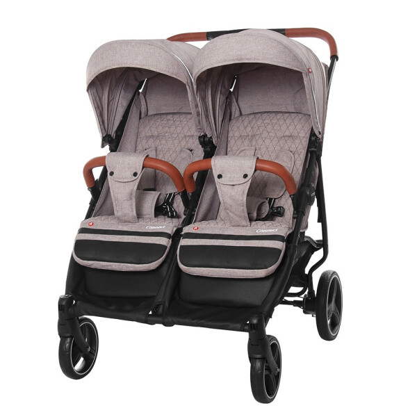 

Детская коляска прогулочная CARRELLO Connect CRL-5502 Cotton Beige для двойни, в льне