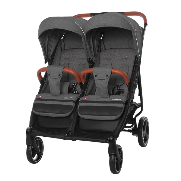 

Детская коляска прогулочная CARRELLO Connect CRL-5502 Ink Gray для двойни, в льне