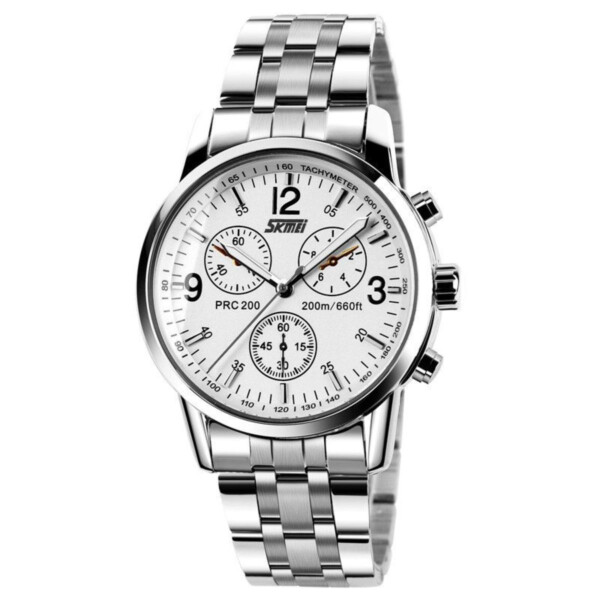 Skmei 9070CS White Dail Stainless BOX