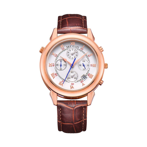 

Наручные часы Megir Gold Silver Brown MG2013