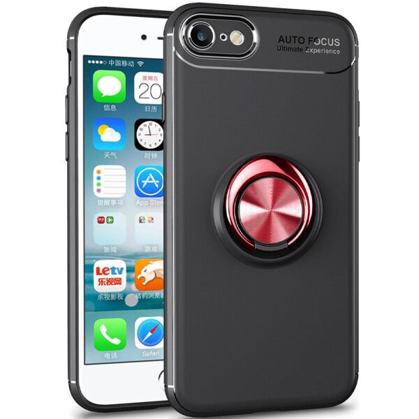 

TPU чехол Deen ColorRing под магнитный держатель (opp) для iPhone 8 (4.7") (Черный / Красный) (100068312)