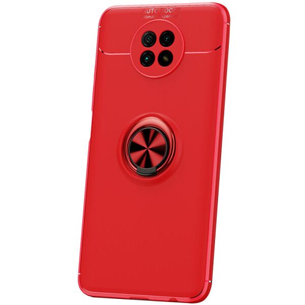 TPU чехол Deen ColorRing под магнитный держатель (opp) для Xiaomi Redmi Note 9T (Красный / Красный) (100068305)