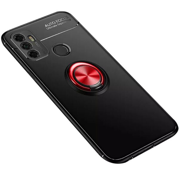 

TPU чехол Deen ColorRing под магнитный держатель (opp) для Oppo A53 (Черный / Красный) (100068292)