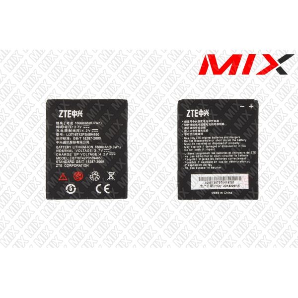 

Батарея для ZTE Li3717T43P3h494650 Li-ion 3.7V 1600mAh 8164022 Original