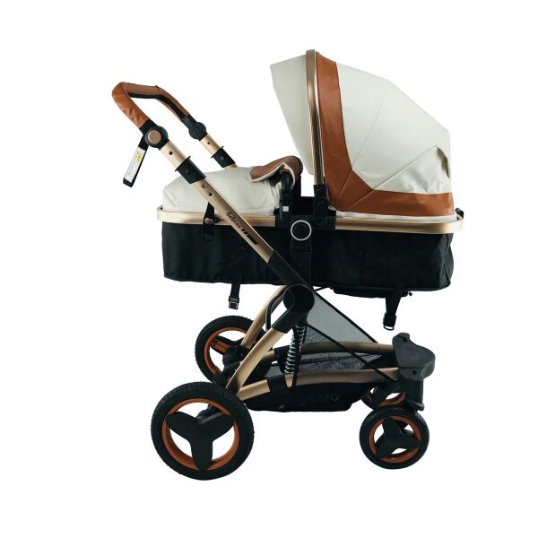 

Коляска 3в1 Belecoo x6 Бело-коричневая кожа с Комплектом универсальных крючков