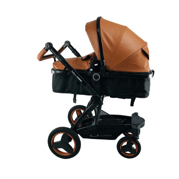 

Коляска 3в1 Belecoo x6 Коричневая кожа с Рюкзаком Дисней, Термосумкой, USB и Пеленальным матрасом