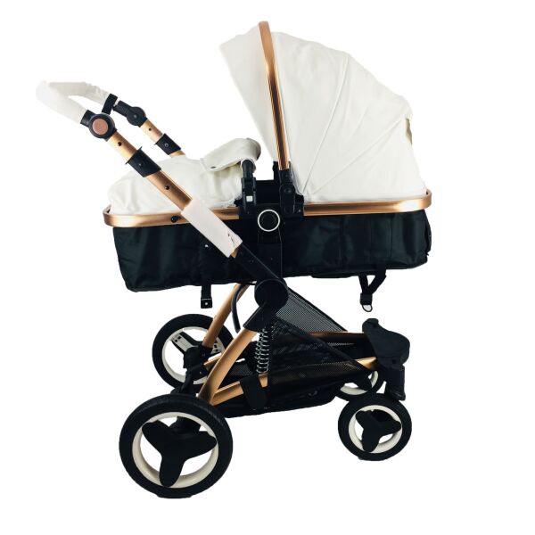 

Коляска 2в1 Belecoo x6 Белая кожа с Рюкзаком Дисней, Термосумкой, USB и Пеленальным матрасом