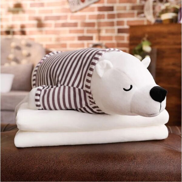 

Мягкая игрушка Мишка 3 в 1 с пледом BabySweet 65 см игрушка подушка, плед 170 х 100 см White (454545f-FL)