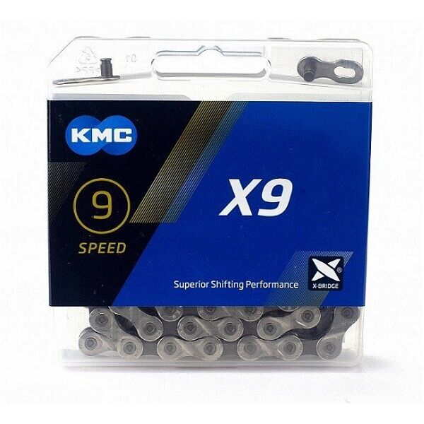

Цепь KMC X9 116L-SGR 9ск. серебристая.