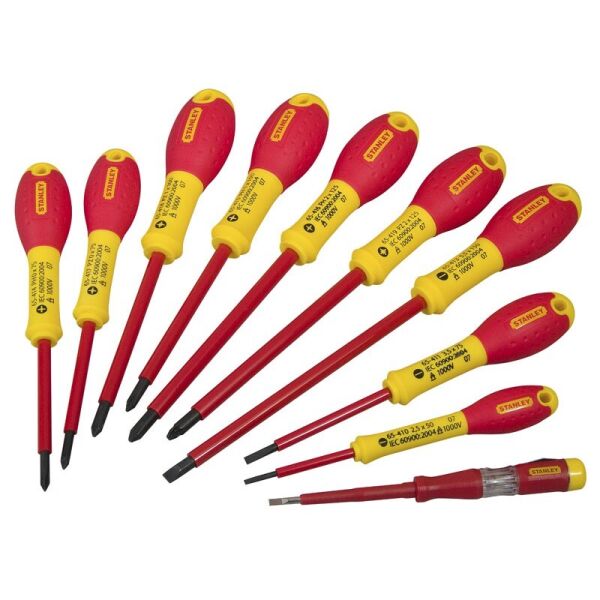 

Набор отверток электрика STANLEY FatMax VDE 1000V, 10 штук (0-62-573)