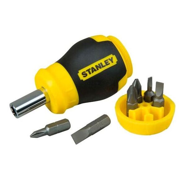 

Отвертка держатель STANLEY HEX Multibit Stubby 1/4, 6 насадок (0-66-357)