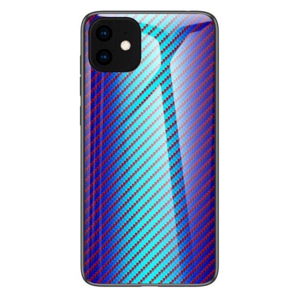 

Карбоновый стекляный чехол Twist для Apple iPhone 11 (6.1") (Голубой)