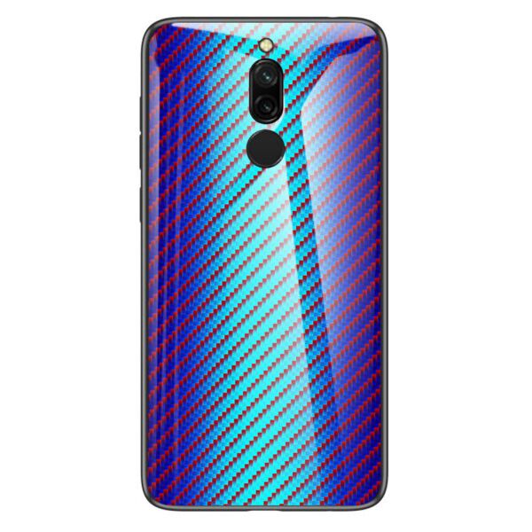 

Карбоновый стекляный чехол Twist для Xiaomi Redmi 8 (Голубой)
