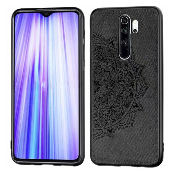 

TPU+Textile чехол Mandala с 3D тиснением для Xiaomi Redmi Note 8 Pro (Черный)
