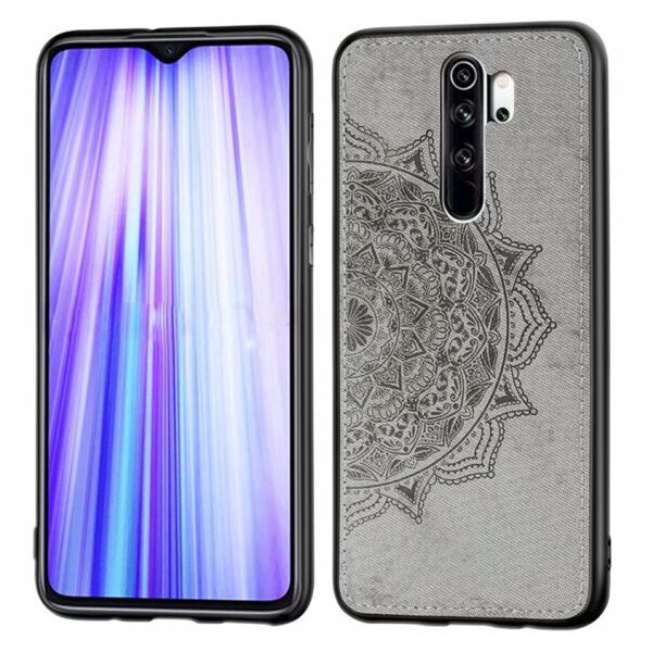 

TPU+Textile чехол Mandala с 3D тиснением для Xiaomi Redmi Note 8 Pro (Серый)