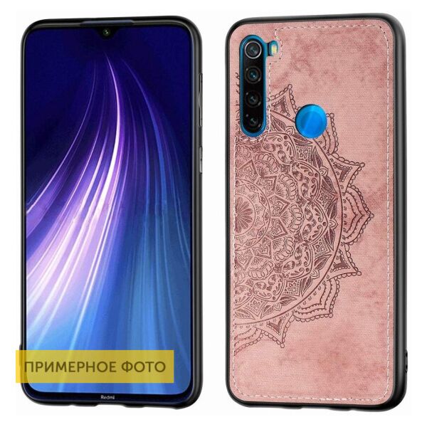 

TPU+Textile чехол Mandala с 3D тиснением для Xiaomi Redmi Note 8 (Розовый)