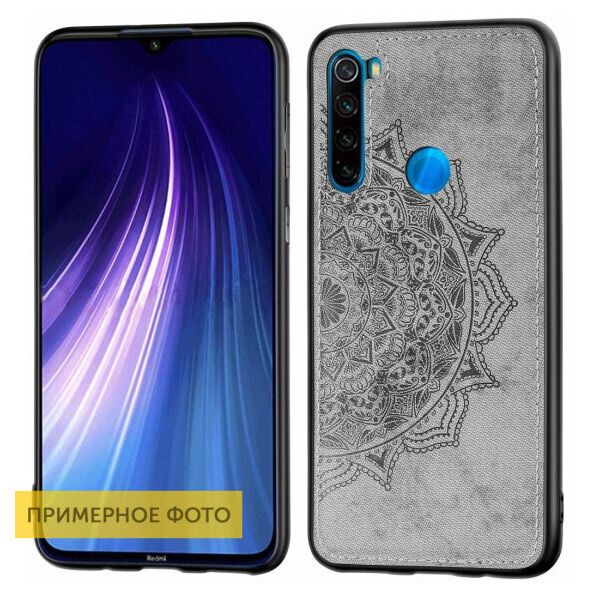 

TPU+Textile чехол Mandala с 3D тиснением для Xiaomi Redmi Note 8 (Серый)