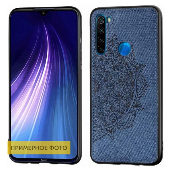 

TPU+Textile чехол Mandala с 3D тиснением для Xiaomi Redmi Note 8 (Синий)
