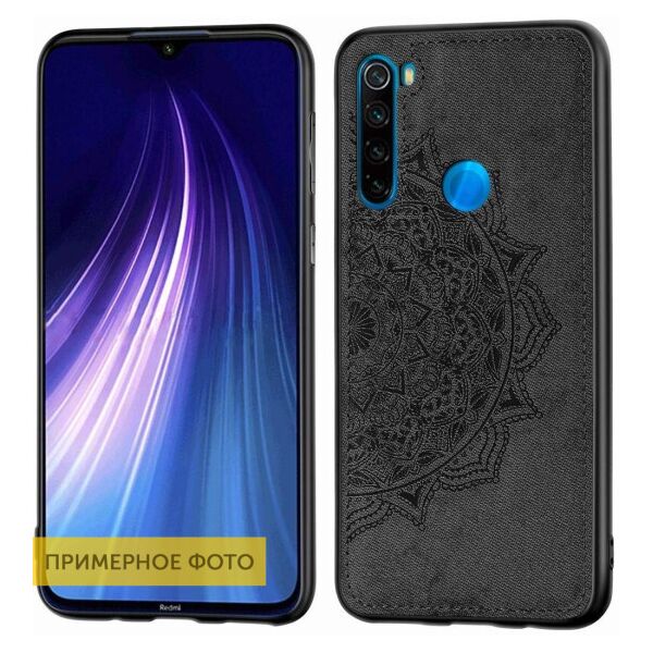 

TPU+Textile чехол Mandala с 3D тиснением для Xiaomi Redmi Note 8 (Черный)