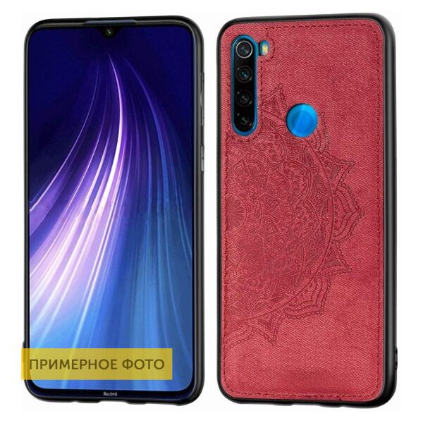 

TPU+Textile чехол Mandala с 3D тиснением для Xiaomi Redmi Note 8 (Красный)
