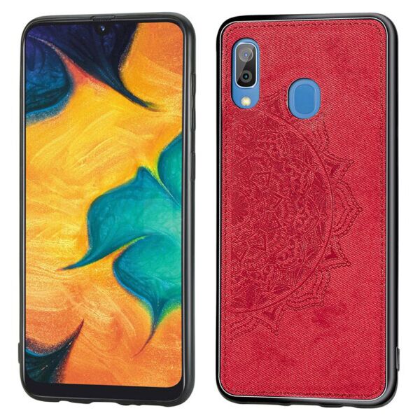 

TPU+Textile чехол Mandala с 3D тиснением для Samsung Galaxy A20 / A30 (Красный)