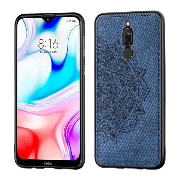 

TPU+Textile чехол Mandala с 3D тиснением для Xiaomi Redmi 8 (Синий)