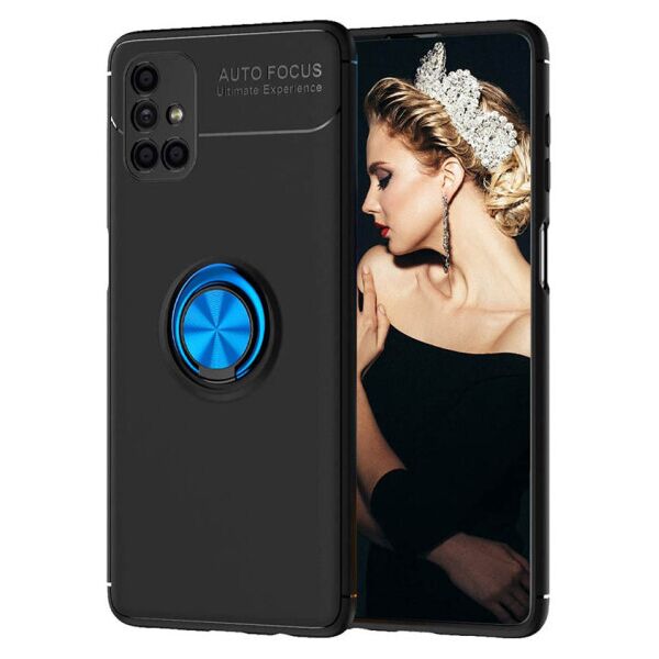 

Силиконовый чехол Deen ColorRing под магнитный держатель для Samsung Galaxy M51 (Черный / Синий)