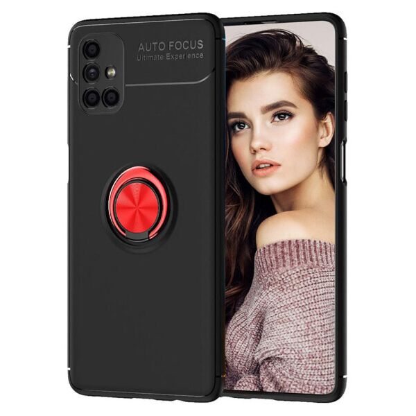 

Силиконовый чехол Deen ColorRing под магнитный держатель для Samsung Galaxy M51 (Черный / Красный)