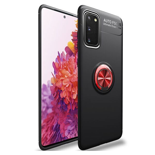 

Силиконовый чехол Deen ColorRing под магнитный держатель для Samsung Galaxy S20 FE (Черный / Красный)