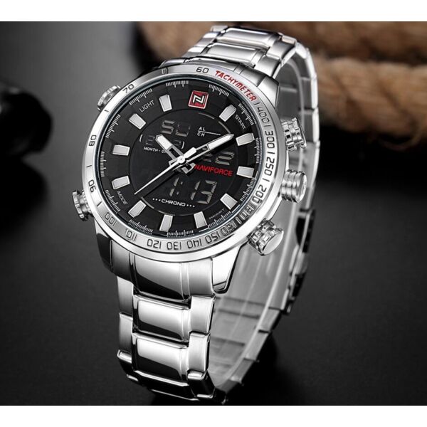 

Стильные мужские наручные часы Naviforce Savonna Silver 9093