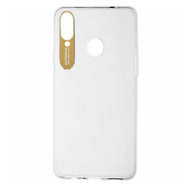 

TPU чехол Epic clear flash для Samsung Galaxy A20s (Прозрачный / Золотой)