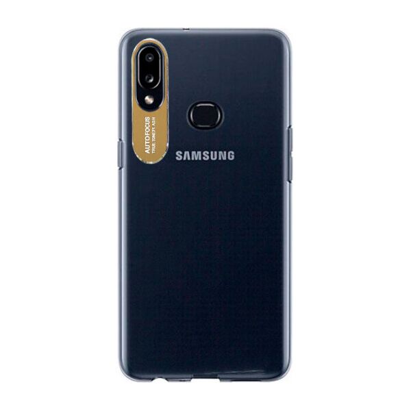 

TPU чехол Epic clear flash для Samsung Galaxy A10S (Прозрачный / Золотой)