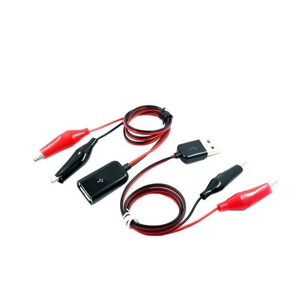 

Переходник USB папа+мама - зажимы крокодилы для USB тестера