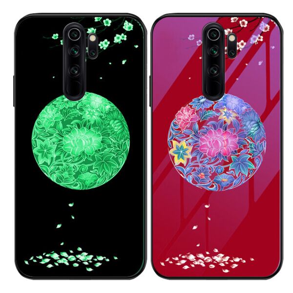 

TPU+Glass чехол светящийся в темноте для Xiaomi Redmi Note 8 Pro