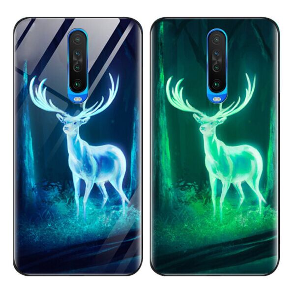 

TPU+Glass чехол светящийся в темноте для Xiaomi Redmi K30