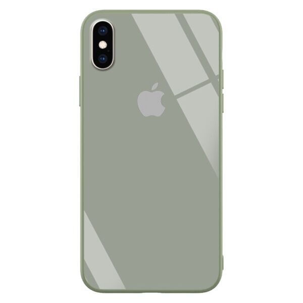 

TPU+Glass чехол GLOSSY Logo series для Apple iPhone XS Max (6.5") (Темно-зеленый)