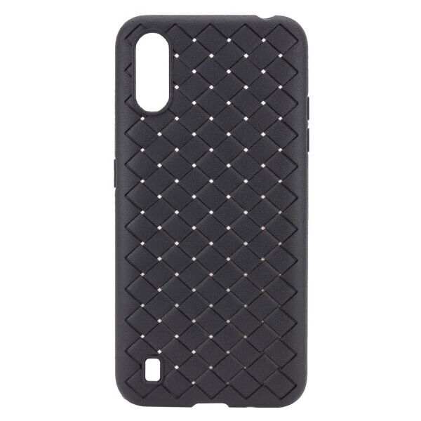 

Силиконовый чехол Weaving series плетеный под кожу для Samsung Galaxy A01 (Черный)