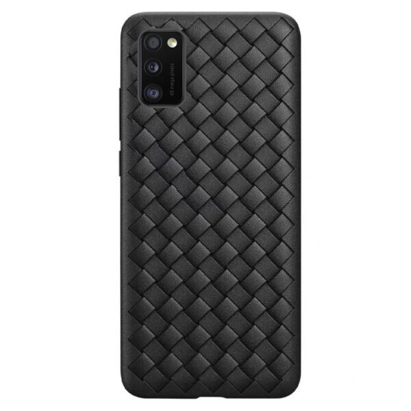 

Силиконовый чехол Weaving series плетеный под кожу для Samsung Galaxy A41 (Черный)