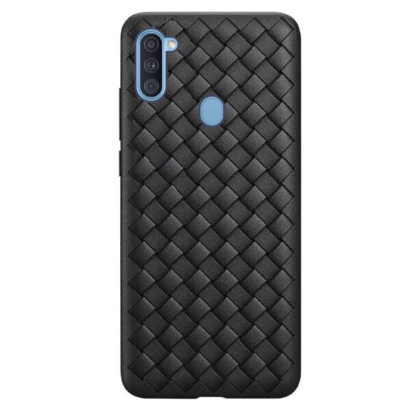 

Силиконовый чехол Weaving series плетеный под кожу для Samsung Galaxy A11 (Черный)