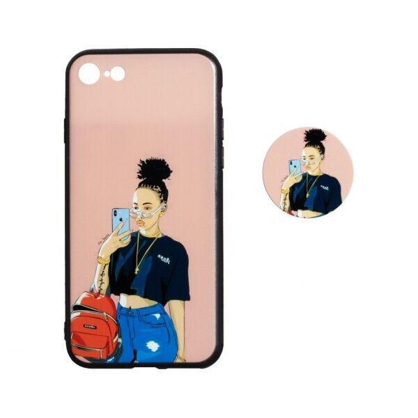 

Силиконовый чехол Print + ПОПСОКЕТ для Apple iPhone 8G Селфи