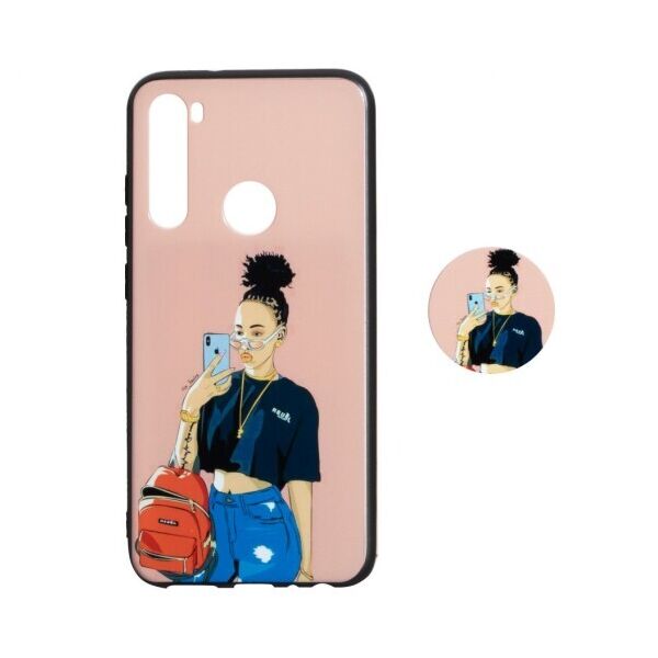 

Силиконовый чехол Print + ПОПСОКЕТ для Xiaomi Redmi Note 8 Селфи