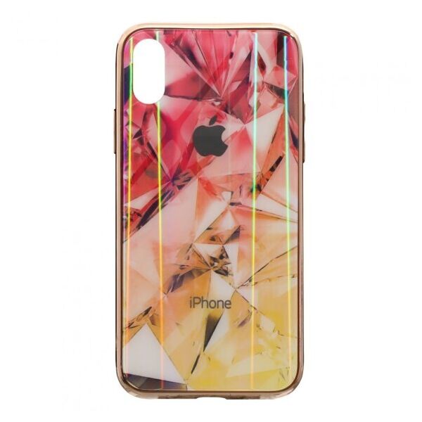 

Силикон Case Original Glass Силиконовый 3D чехол Prism для Apple iPhone X / Xs (Золотой)