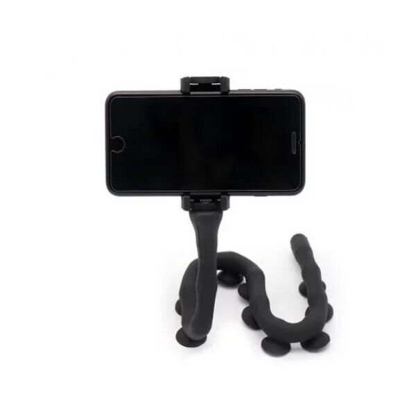 

Держатель для телефона гибкий Cute Worm Lazy Holder 7304 с присосками, черный
