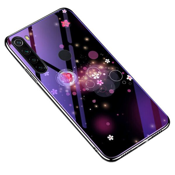 

TPU+Glass чехол Fantasy с глянцевыми торцами для Xiaomi Redmi Note 8 Пузырьки и цветы