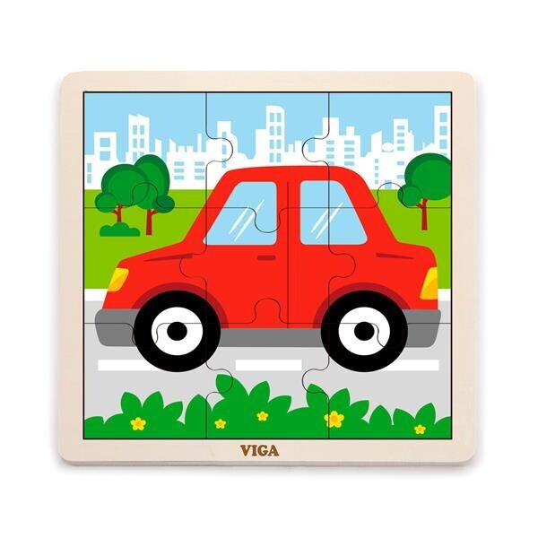

Деревянный пазл Viga Toys Машинка, 9 эл. (51444)