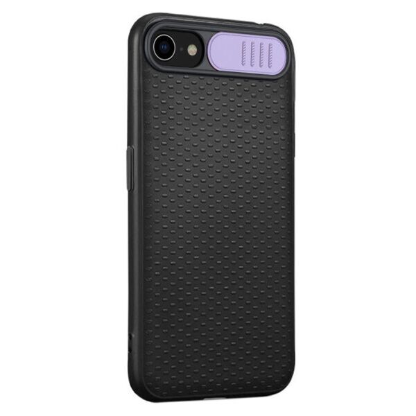 

Силиконовый чехол Camshield Black со шторкой защищающей камеру для Apple iPhone 7 / 8 (4.7) / SE (2020) (Черный / Сиреневый)