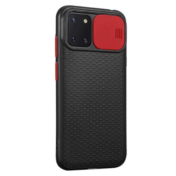 

Силиконовый чехол Camshield Black со шторкой защищающей камеру для Samsung Galaxy Note 10 Lite (A81) (Черный / Красный)